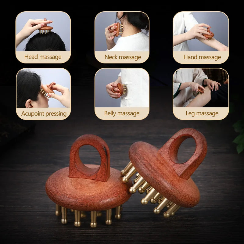 Meridian Therapy Treatment Tools 19-Teeth Scalp Massager Comb  for Skin Scraping and Head Relaxation