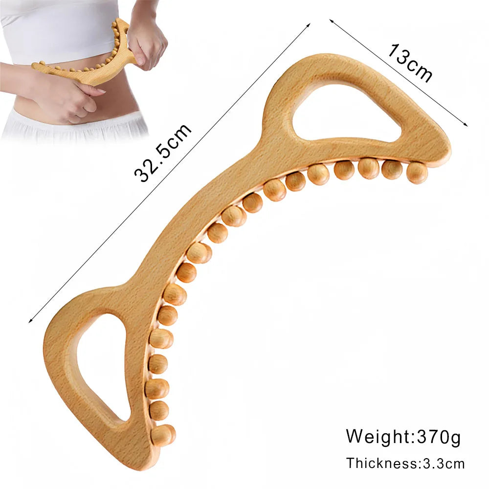 Wood Therapy Massage Tools Gua Sha Board Wooden Scraper Massage Rolls Lymphatic Drainage Tool for Release Cellulite Sore Muscle