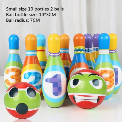 Kids Bowling Toys Sets Bowling Pins And Balls Fun Safe PU Cotton Educational Games For Toddlers Children Outdoor Indoor Sports