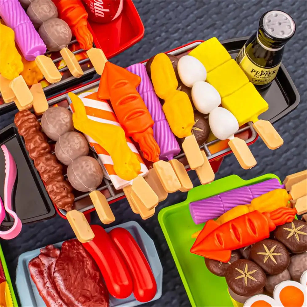 Kids Pretend Play Kitchen Toys Simulation Food Barbecue Cooking Children Educational Play House Interactive Toys Christmas Gifts