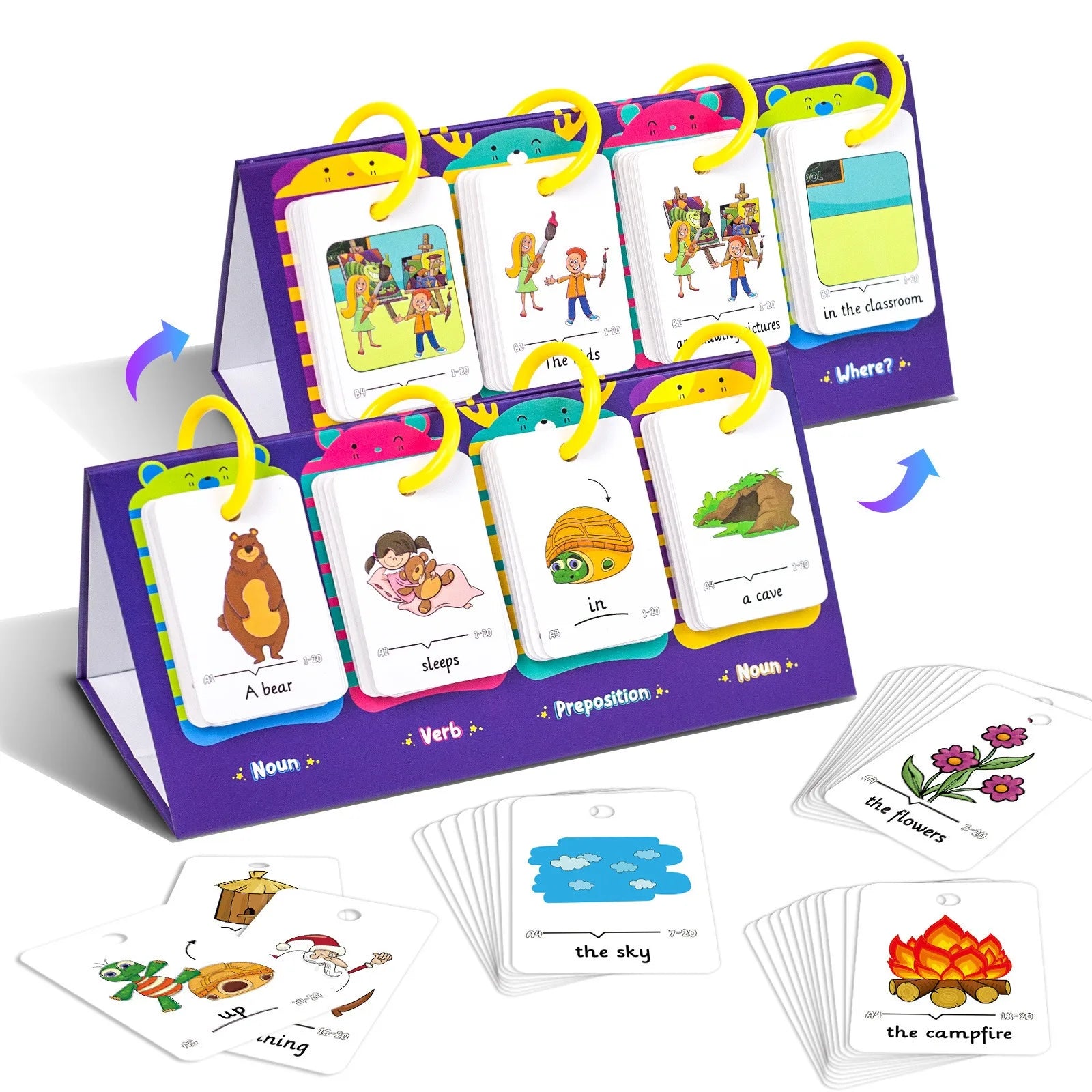 Montessori Word Builder Games Phonics Flash Cards Sight Words Flip Chart Activity Learning Tool for Kids Special Speech Therapy