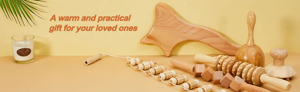 Wood Therapy Massage Tools for Body Shaping Maderoterapia Kit Colombiana for Anti-Cellulite, Lymphatic Drainage, Body Contouring