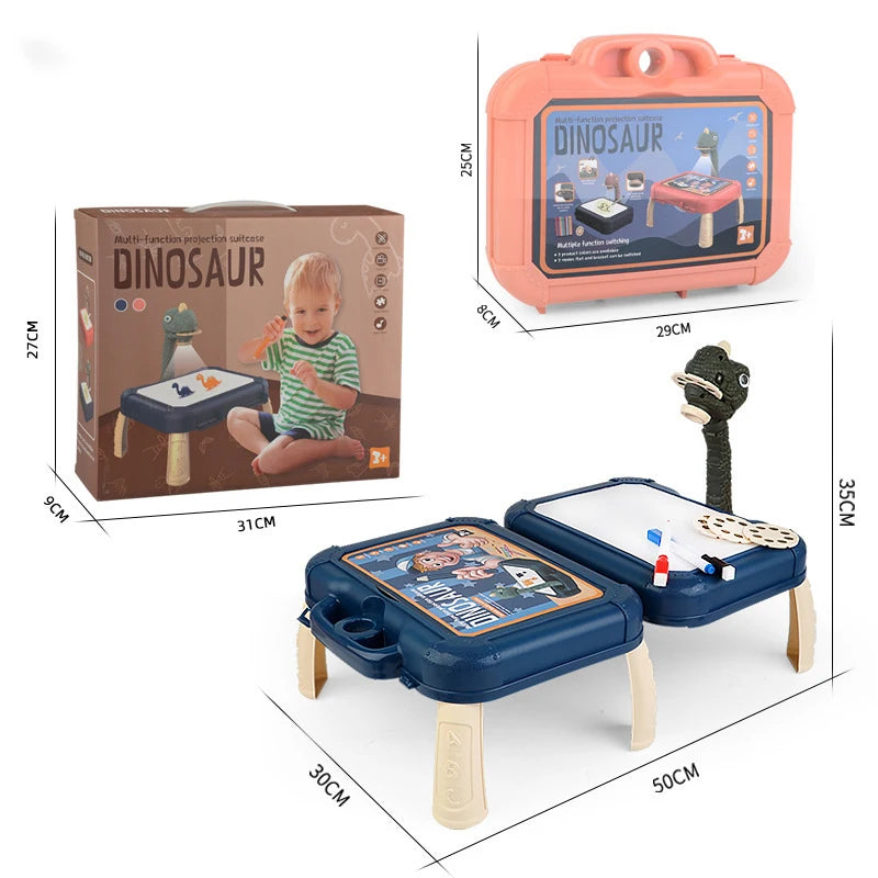 Kids Painting Board Toys Children LED Projector Art Painting Table Desk Arts Toy  Educational Learning Paint Tool Toy For Girl