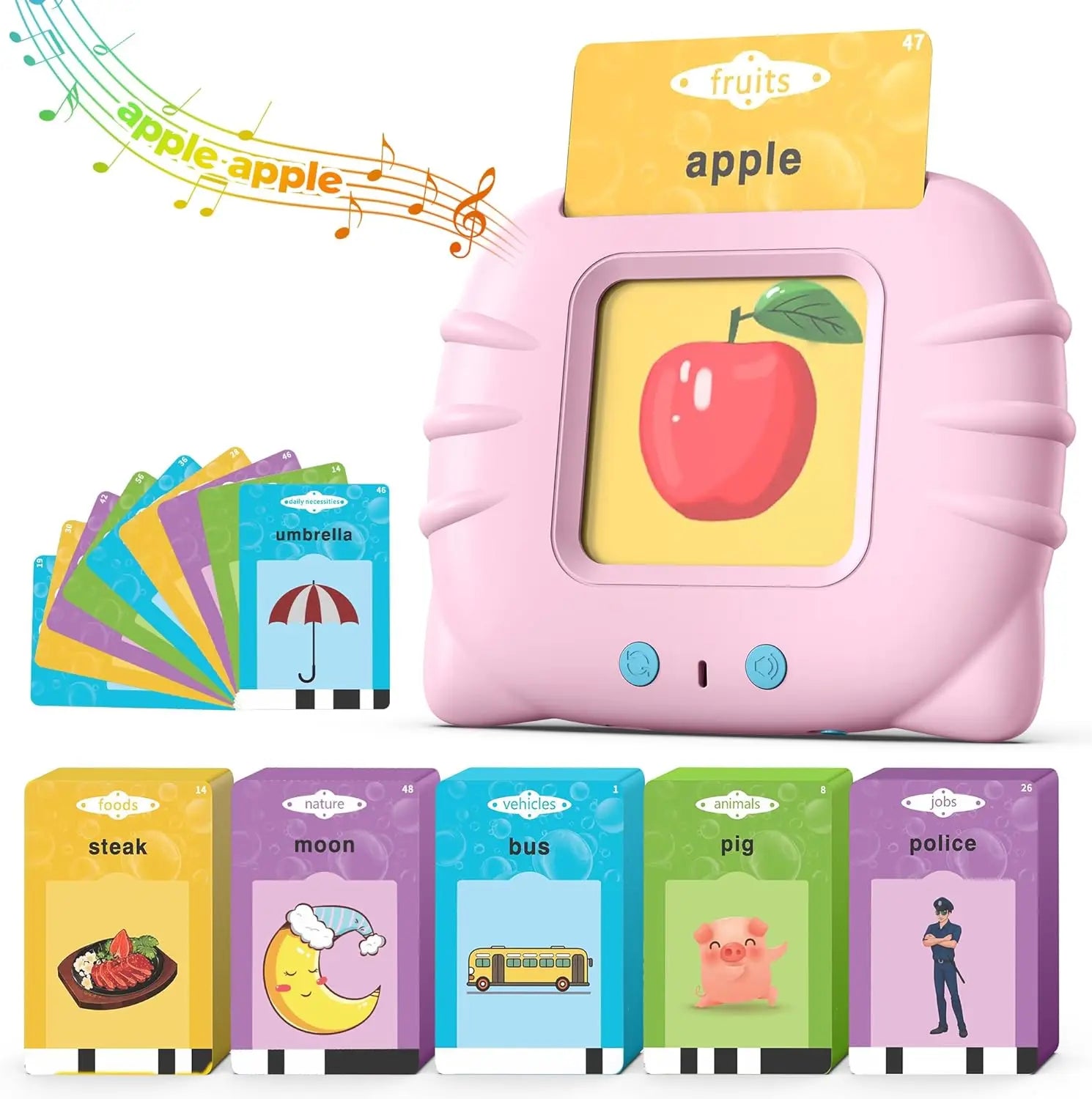 Preschool Talking Flash Cards for Toddlers 1-4 Year Olds Montessori Language Learning Toy with 224 Word Speech Therapy Classroom
